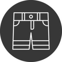 pantalones cortos línea invertido icono diseño vector