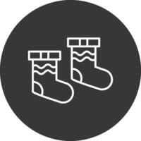 calcetines línea invertido icono diseño vector