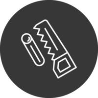 Woodworking Line Inverted Icon Design vector