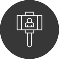 Vlogger Line Inverted Icon Design vector
