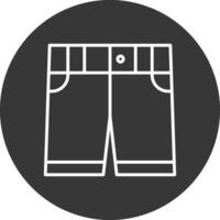 pantalones cortos línea invertido icono diseño vector