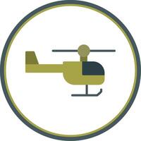 helicóptero plano circulo icono vector