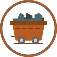 Coal Flat Circle Icon vector