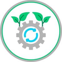 Sustainable Technology Flat Circle Icon vector