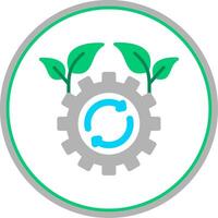 Sustainable Technology Flat Circle Icon vector