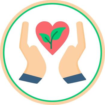 Nature Friendly Flat Circle Icon vector