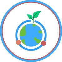 Ozone Layer Flat Circle Icon vector