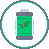 Eco Battery Flat Circle Icon vector