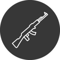 pistola línea invertido icono diseño vector