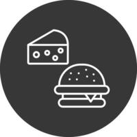 comida línea invertido icono diseño vector