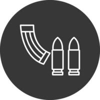 munición línea invertido icono diseño vector