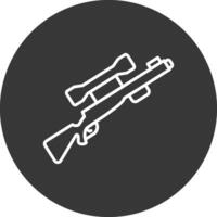 Gun Line Inverted Icon Design vector