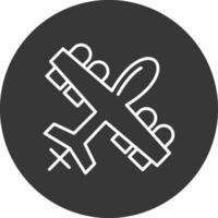 Military Drone Line Inverted Icon Design vector
