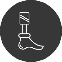 Prosthetic Line Inverted Icon Design vector