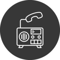 Radio Line Inverted Icon Design vector