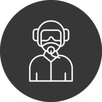 Pilot Line Inverted Icon Design vector