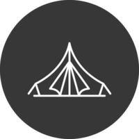 Tent Line Inverted Icon Design vector