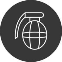 Grenade Line Inverted Icon Design vector