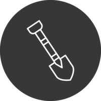 Shovel Line Inverted Icon Design vector