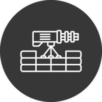 torreta línea invertido icono diseño vector