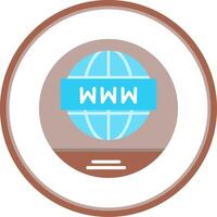 World Wide Flat Circle Icon vector