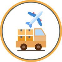 Logistic Service Provider Flat Circle Icon vector