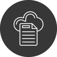 Cloud Data Line Inverted Icon Design vector