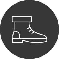 bota línea invertido icono diseño vector