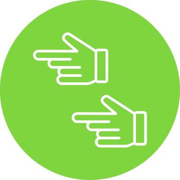 Pointing Left Multi Color Circle Icon vector