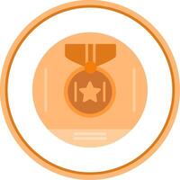 Medal Award Flat Circle Icon vector