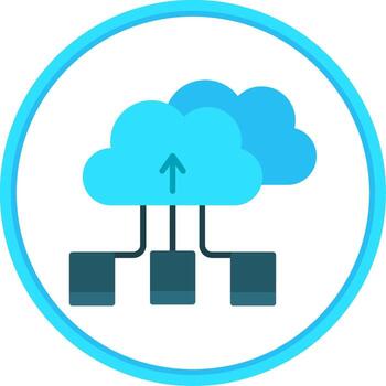 Cloud Storage Flat Circle Icon vector