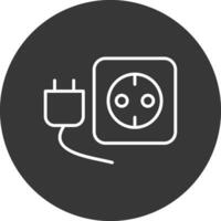 Plug And Socket Line Inverted Icon Design vector