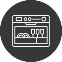 Dishwasher Line Inverted Icon Design vector