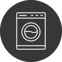 Washing Machine Line Inverted Icon Design vector