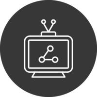 televisión línea invertido icono diseño vector