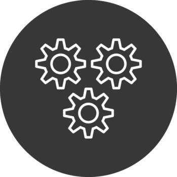 Settings Line Inverted Icon Design vector