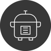 Slow Cooker Line Inverted Icon Design vector