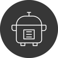 Slow Cooker Line Inverted Icon Design vector