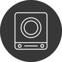 Induction Stove Line Inverted Icon Design vector