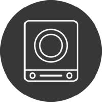 Induction Stove Line Inverted Icon Design vector