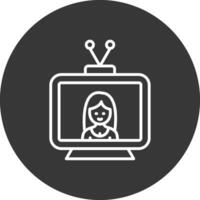 televisión línea invertido icono diseño vector