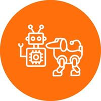Robot Multi Color Circle Icon vector