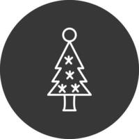 Christmas Tree Line Inverted Icon Design vector