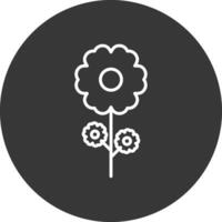 Flower Line Inverted Icon Design vector