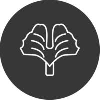 Ginkgo Biloba Line Inverted Icon Design vector
