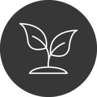 albahaca línea invertido icono diseño vector