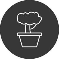 Bonsai Line Inverted Icon Design vector