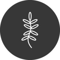 Fern Line Inverted Icon Design vector