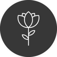 Flower Line Inverted Icon Design vector