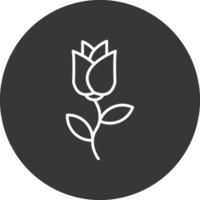 Rose Line Inverted Icon Design vector